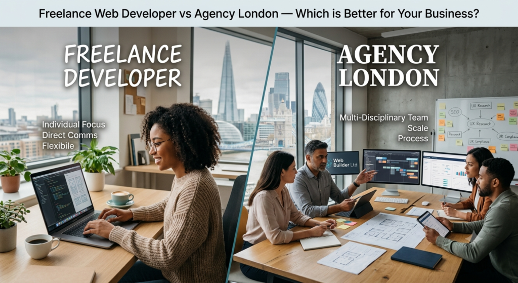 freelance web developer vs agency london