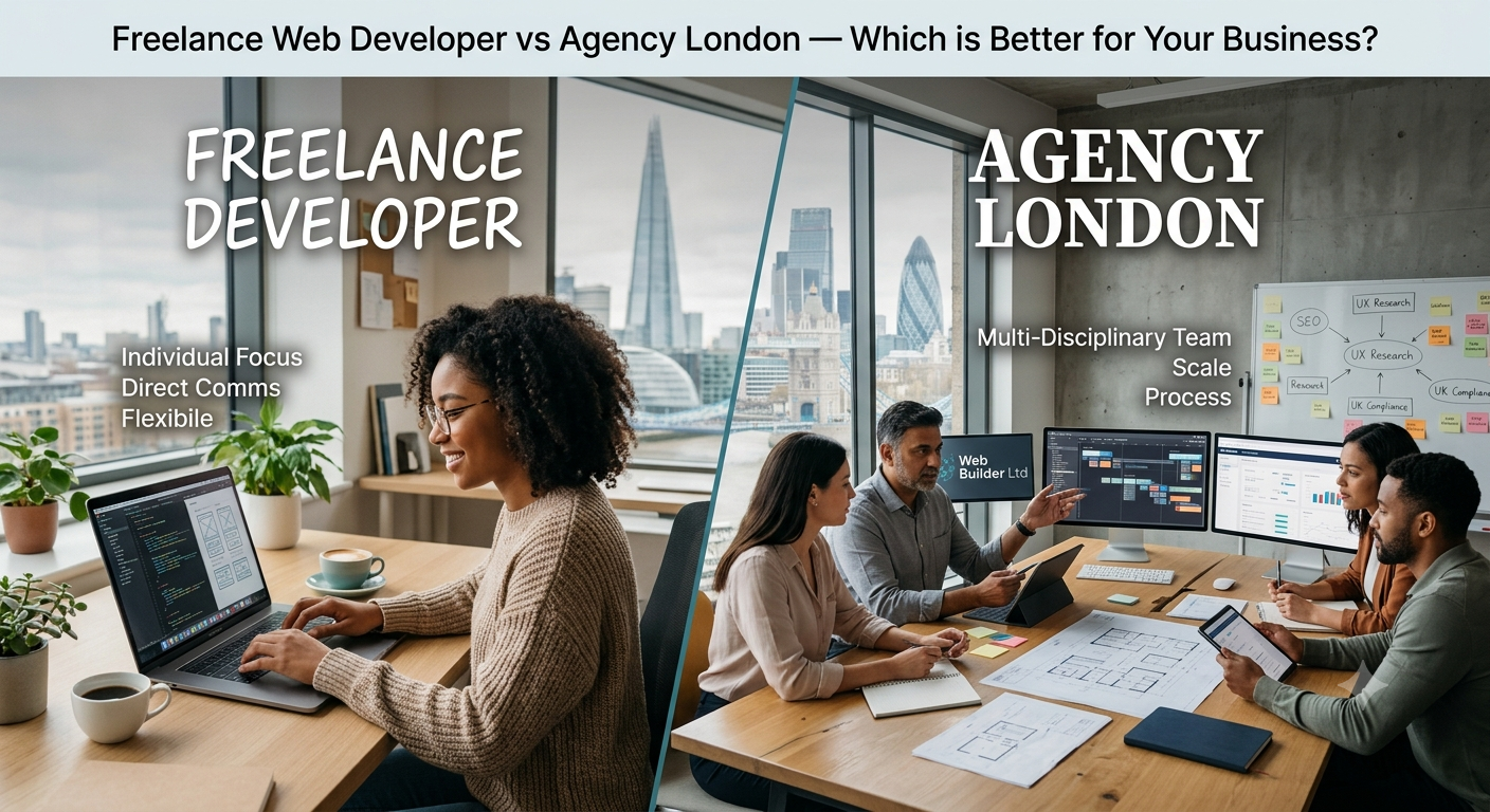 freelance web developer vs agency london